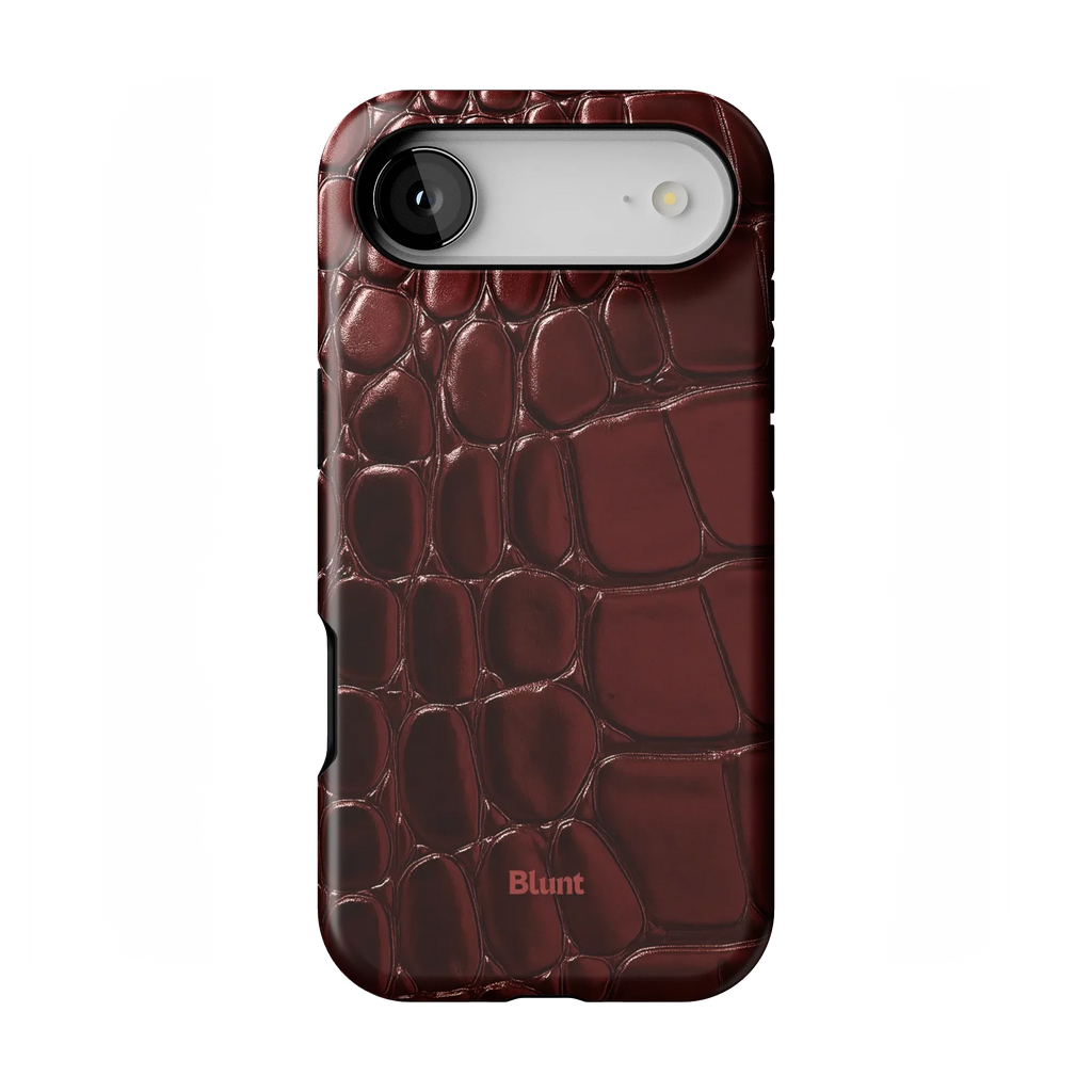 Oxblood Croc iPhone Case