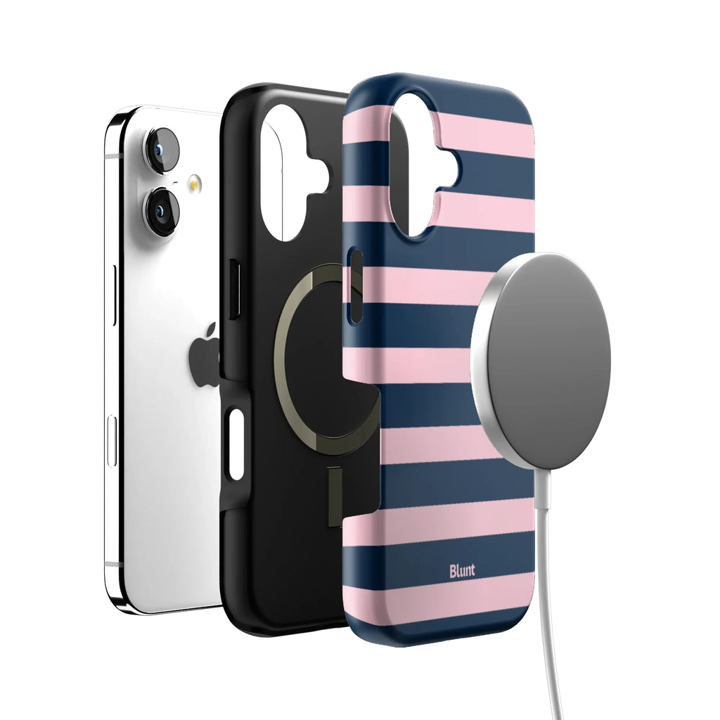 Blueberry Blush Stripe iPhone Case