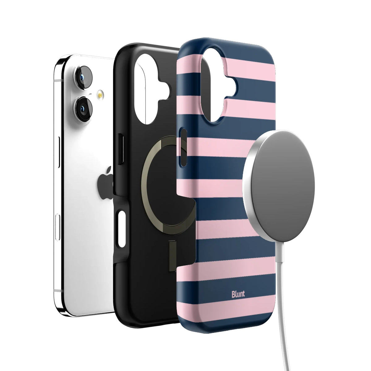 Blueberry Blush Stripe iPhone Case