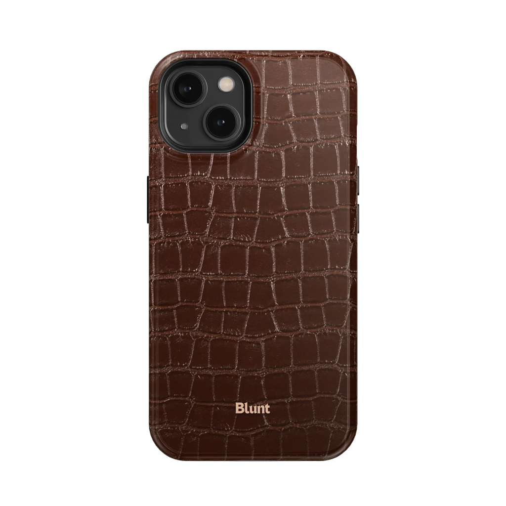 Chestnut Croc iPhone Case