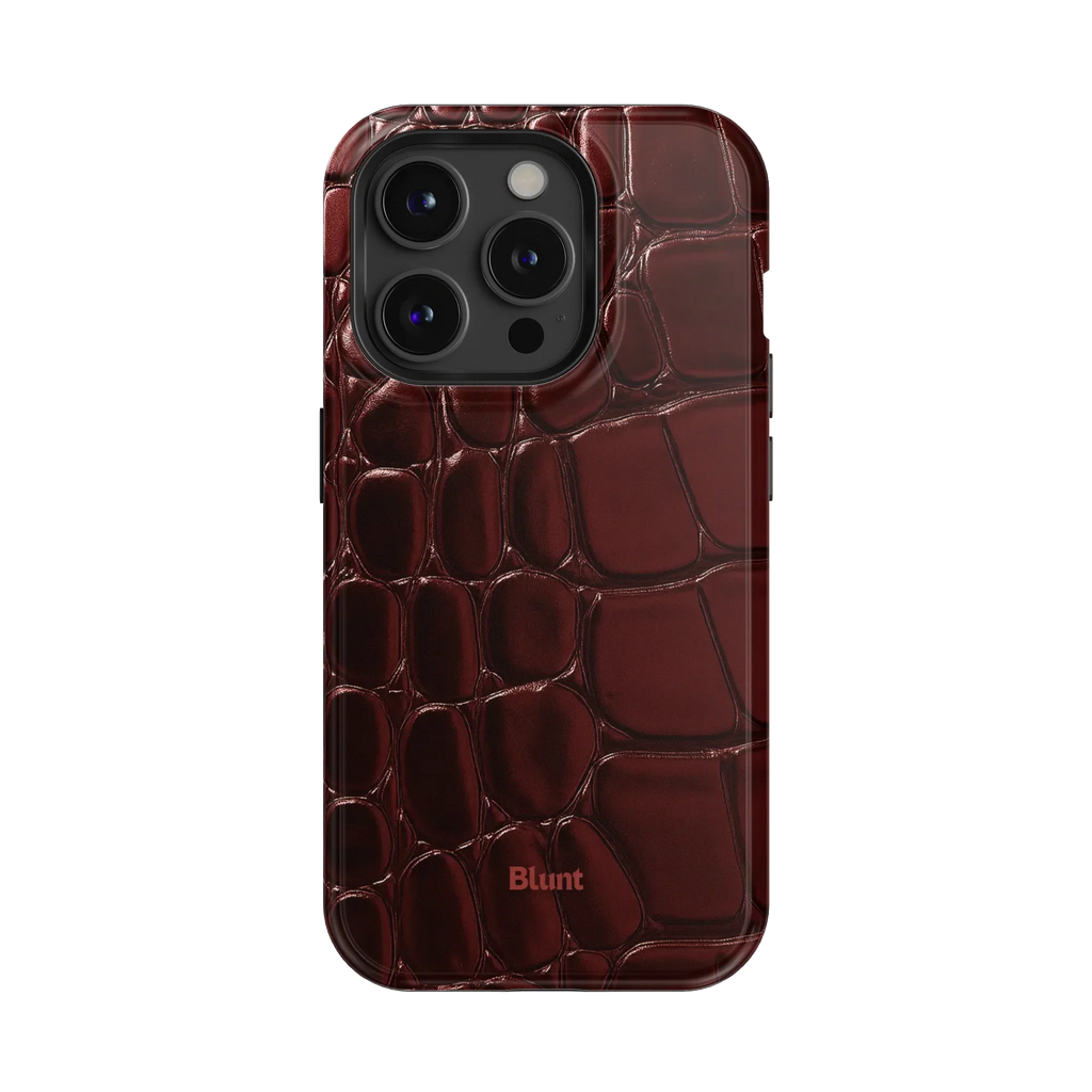 Oxblood Croc iPhone Case