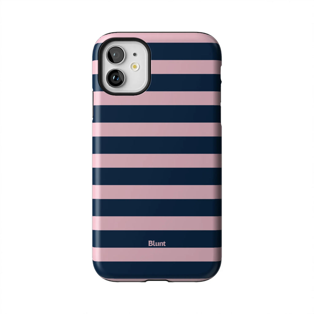 Blueberry Blush Stripe iPhone Case