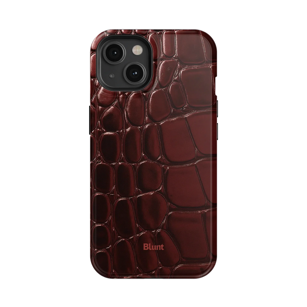 Oxblood Croc iPhone Case