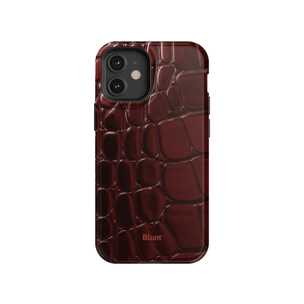 Oxblood Croc iPhone Case