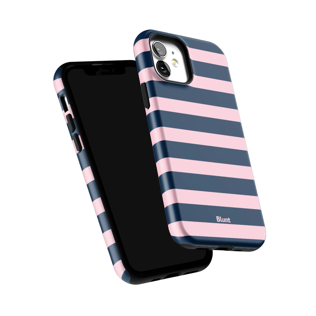 Blueberry Blush Stripe iPhone Case