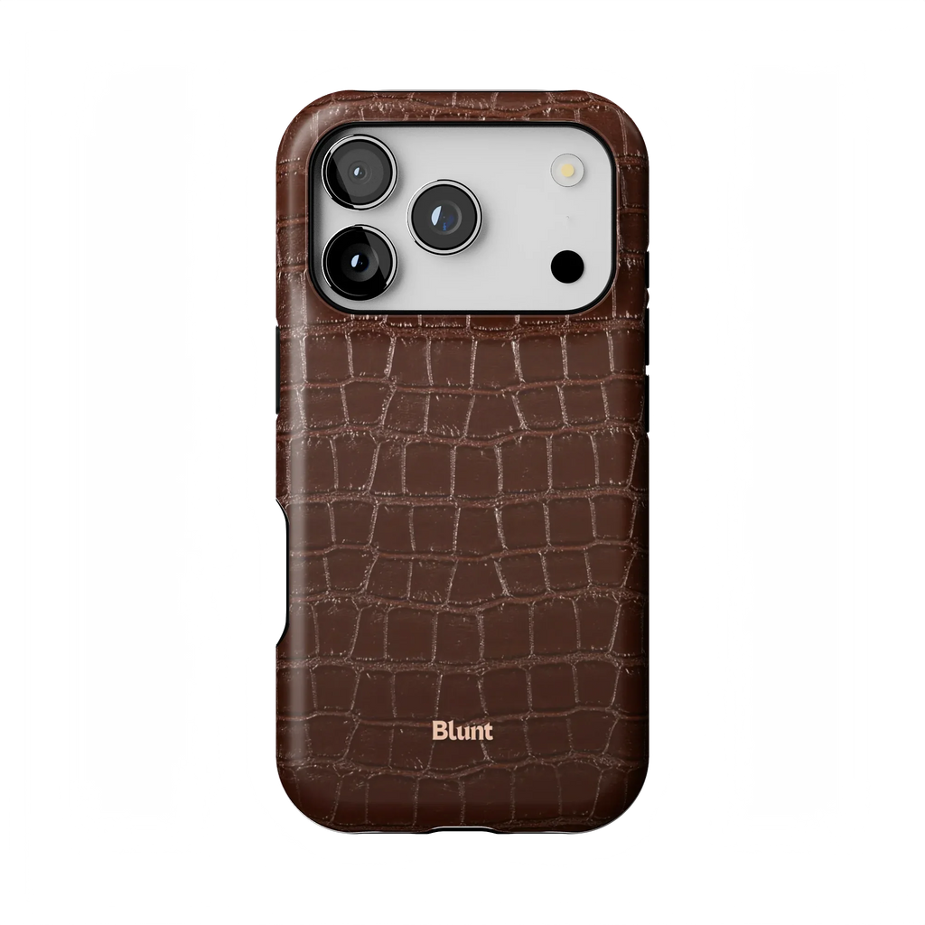 Chestnut Croc iPhone Case