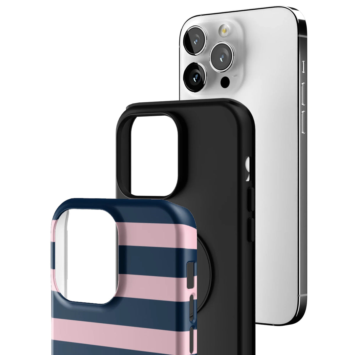 Blueberry Blush Stripe iPhone Case