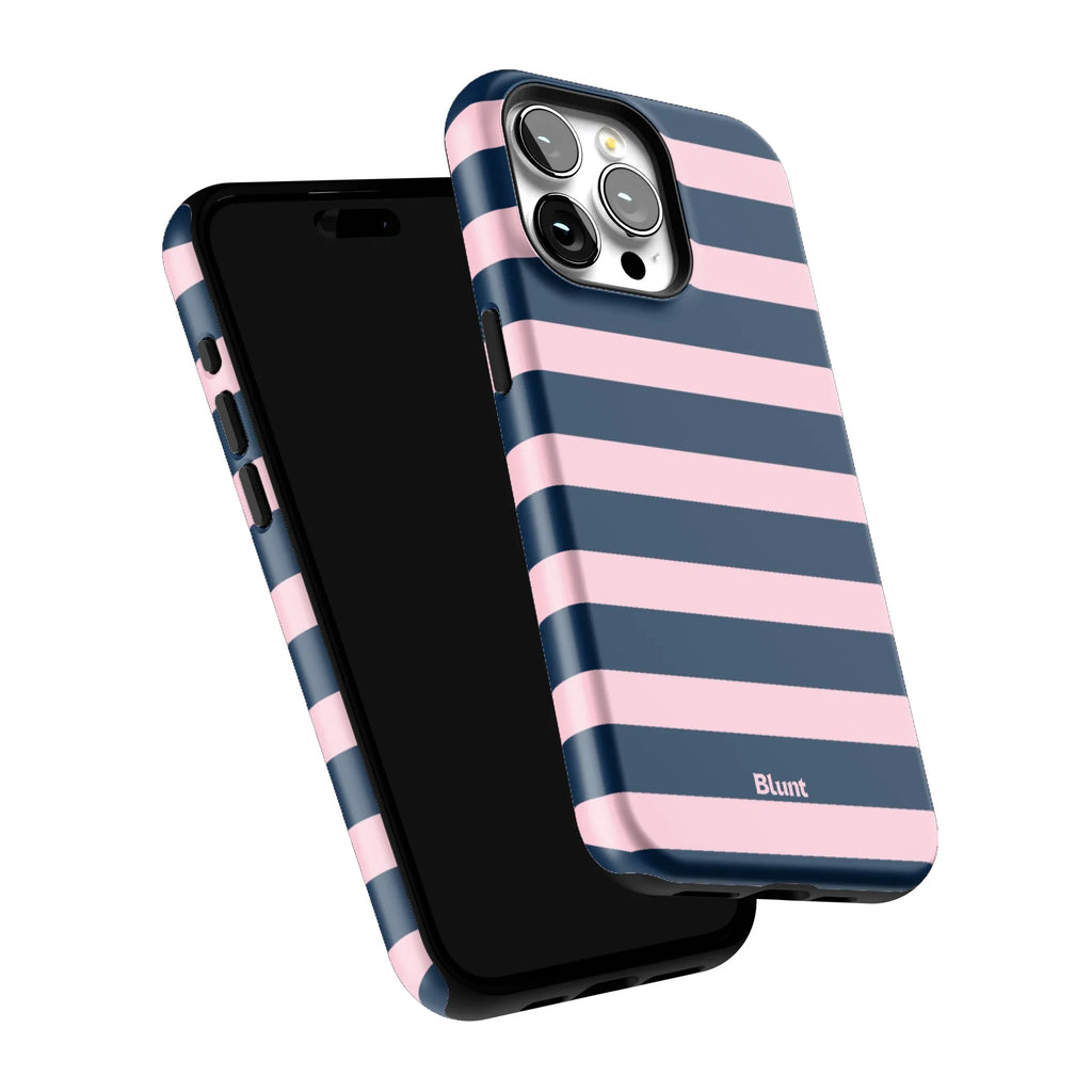 Blueberry Blush Stripe iPhone Case