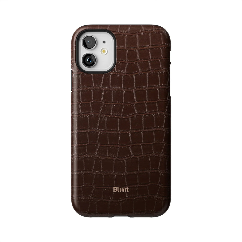 Chestnut Croc iPhone Case