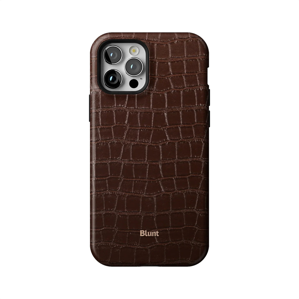 Chestnut Croc iPhone Case
