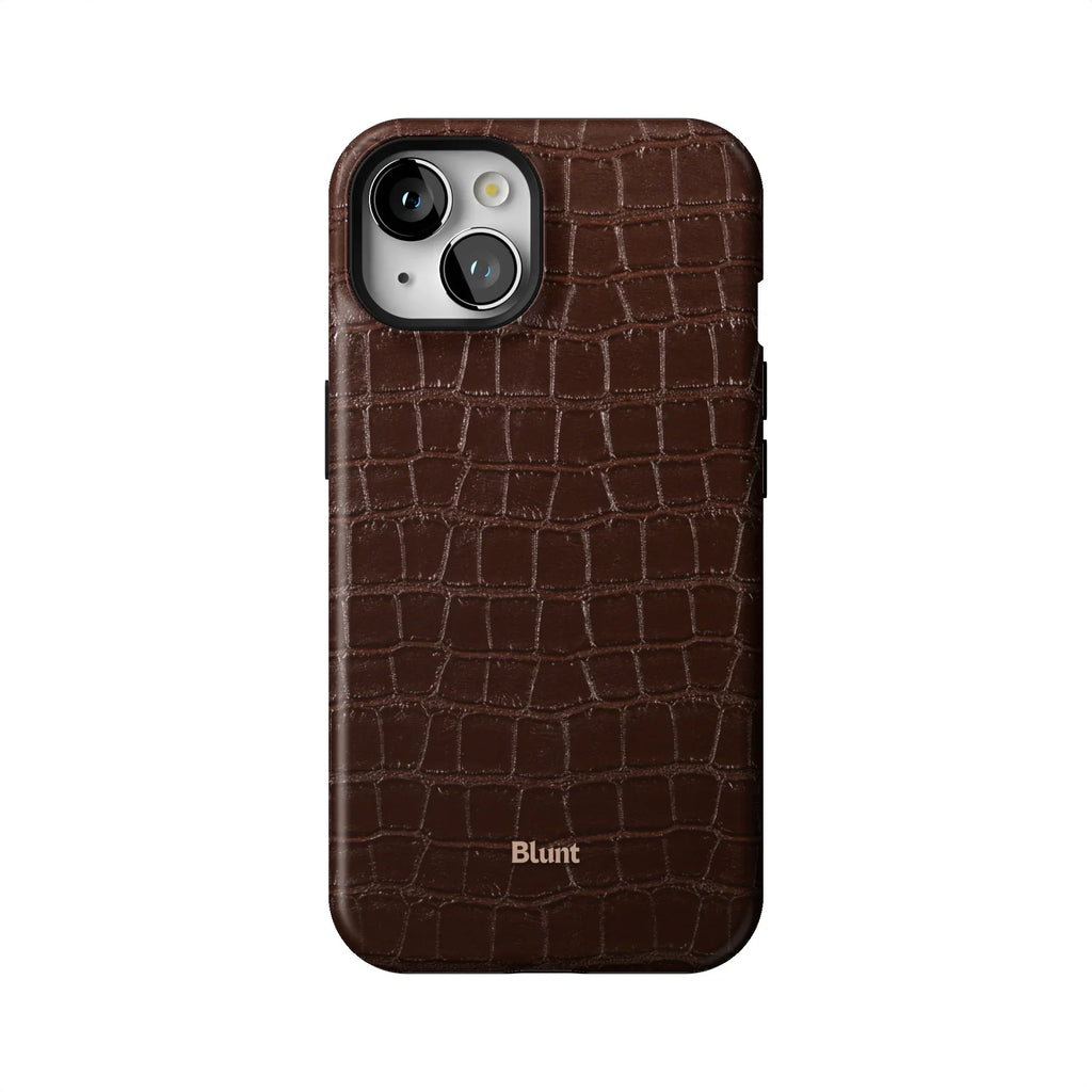 Chestnut Croc iPhone Case
