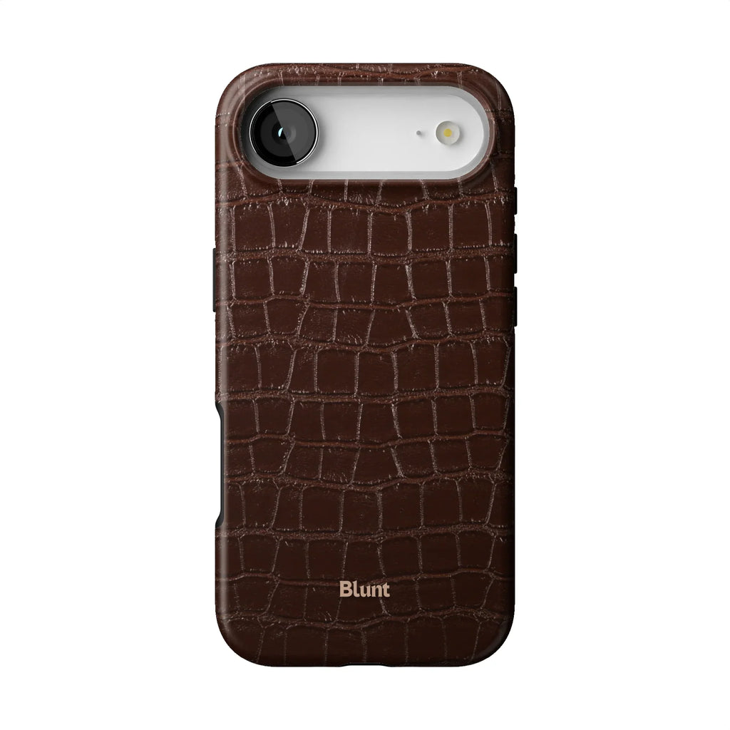 Chestnut Croc iPhone Case