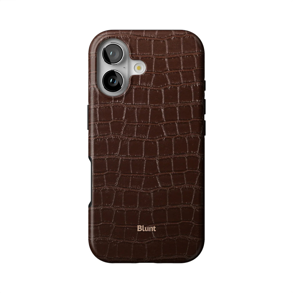 Chestnut Croc iPhone Case