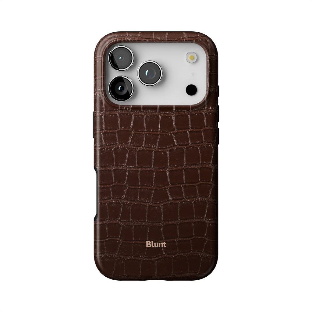 Chestnut Croc iPhone Case