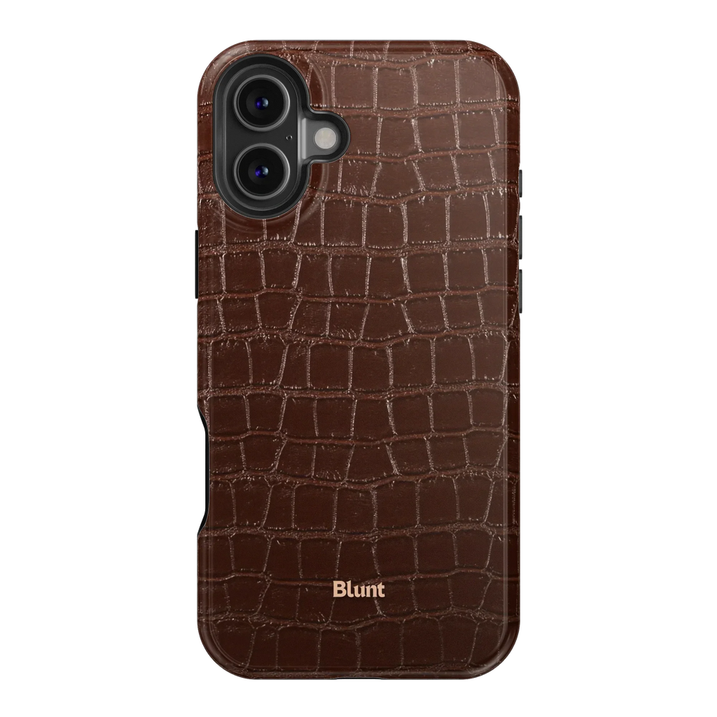 Chestnut Croc iPhone Case