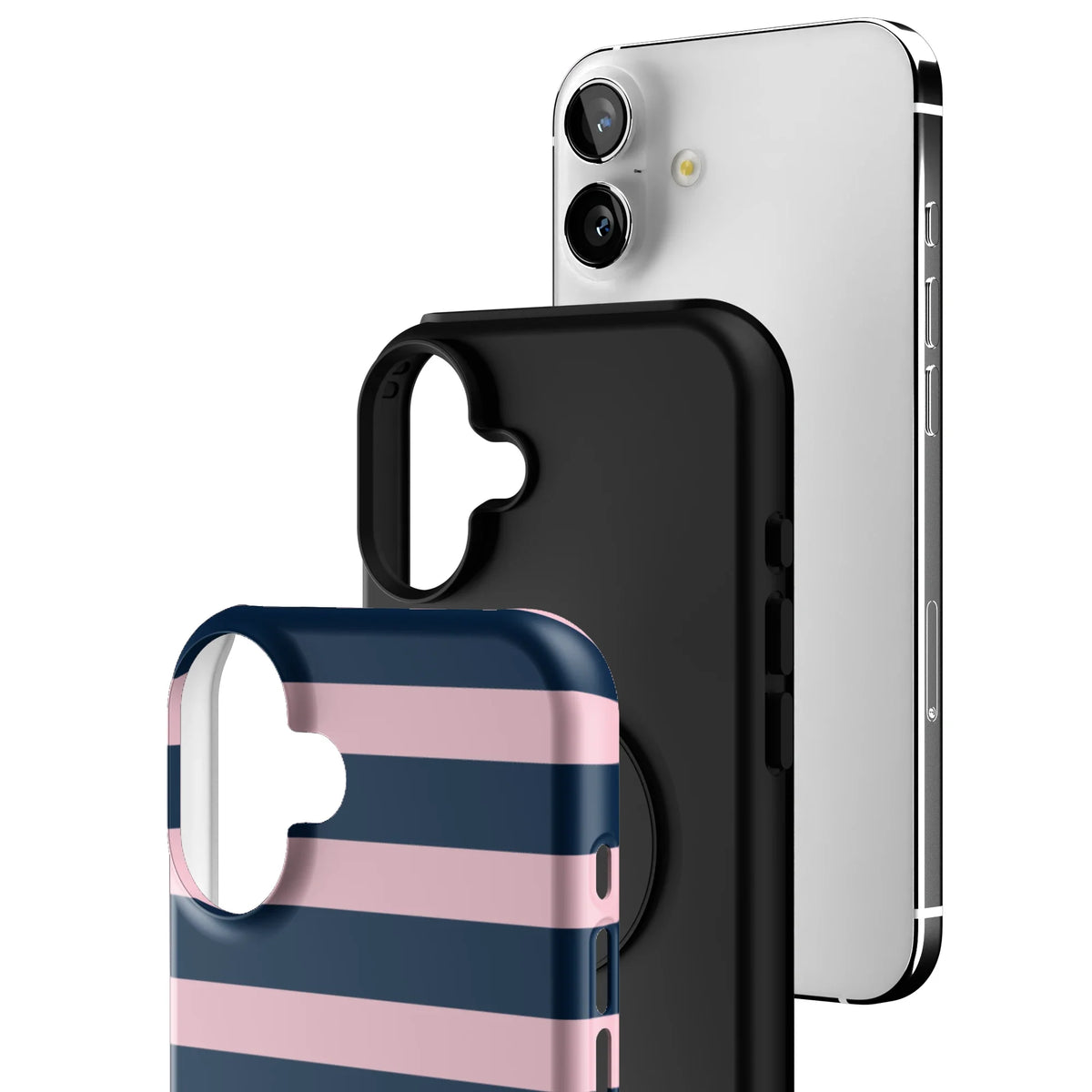 Blueberry Blush Stripe iPhone Case
