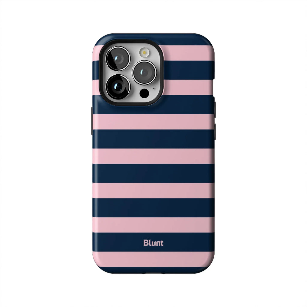 Blueberry Blush Stripe iPhone Case