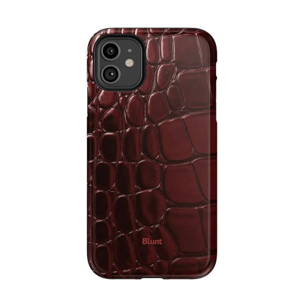 Oxblood Croc iPhone Case