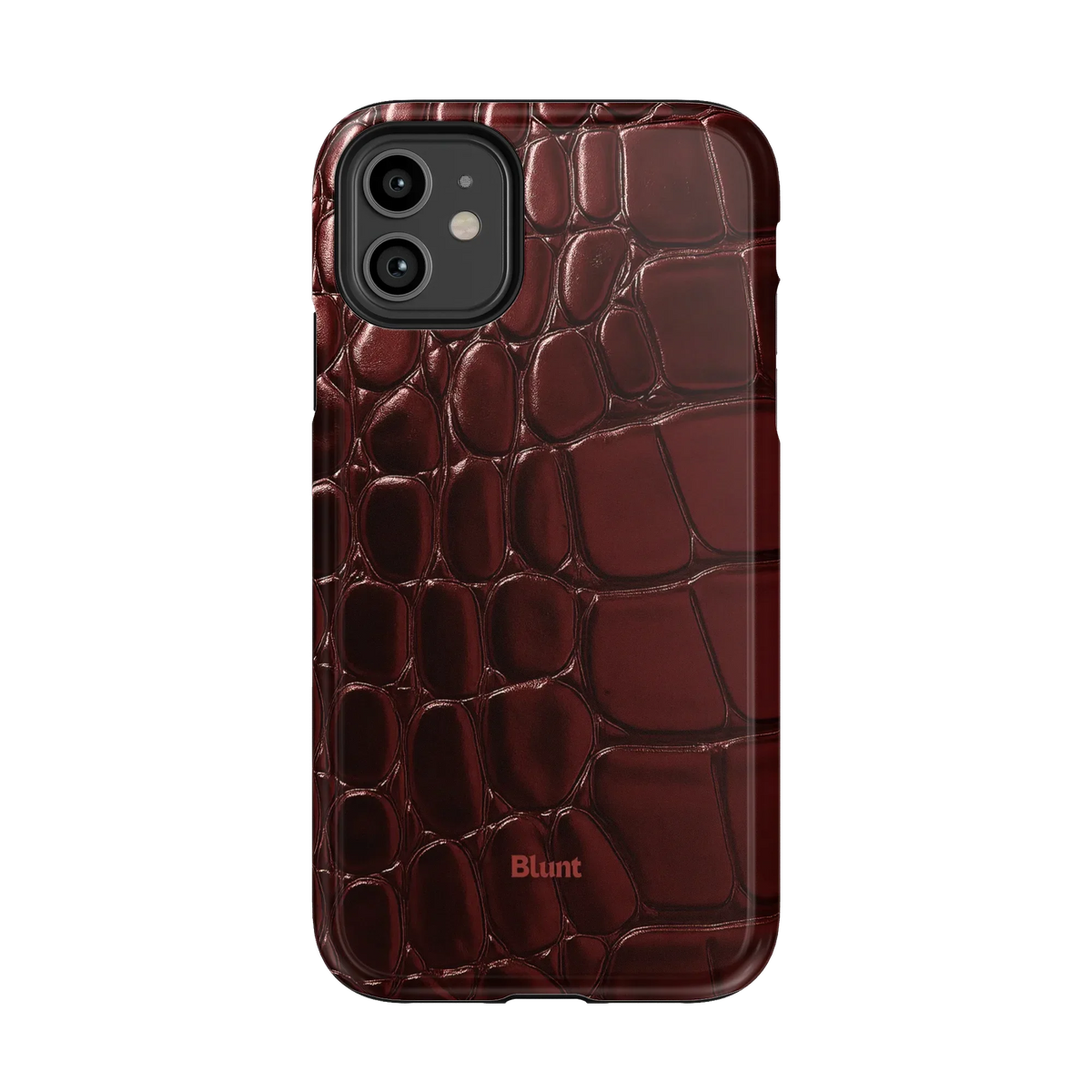 Oxblood Croc iPhone Case