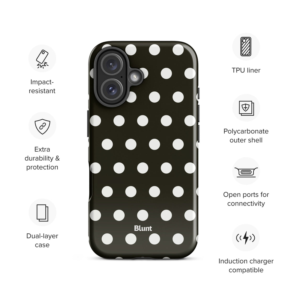Noir Polka iPhone Case
