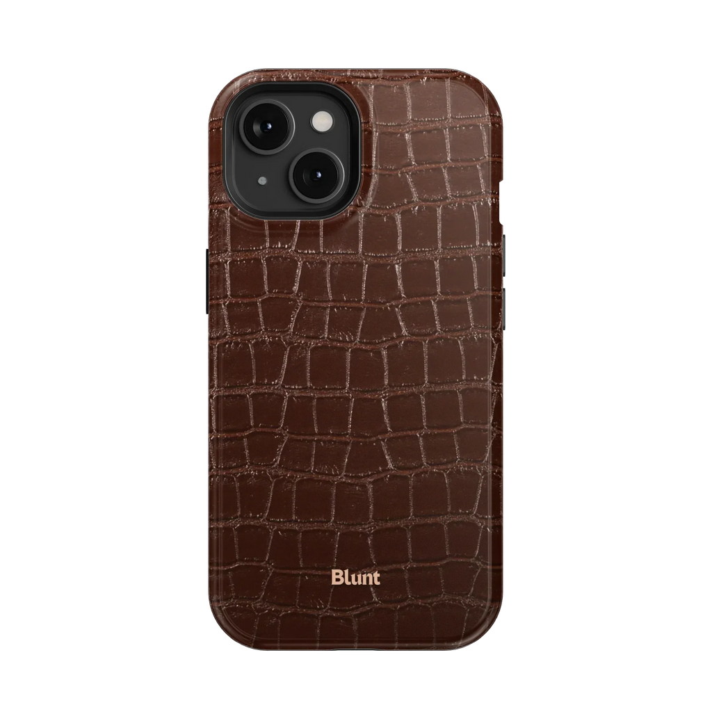 Chestnut Croc iPhone Case