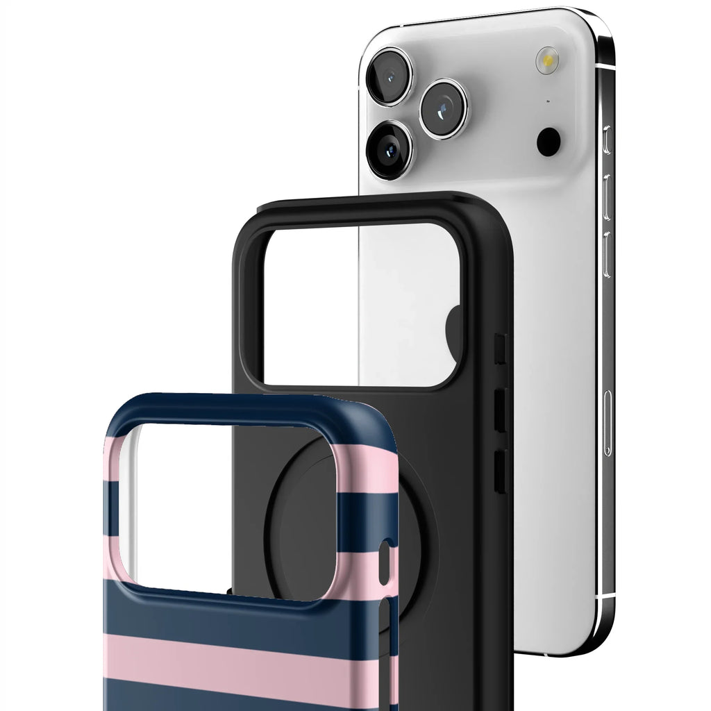 Blueberry Blush Stripe iPhone Case
