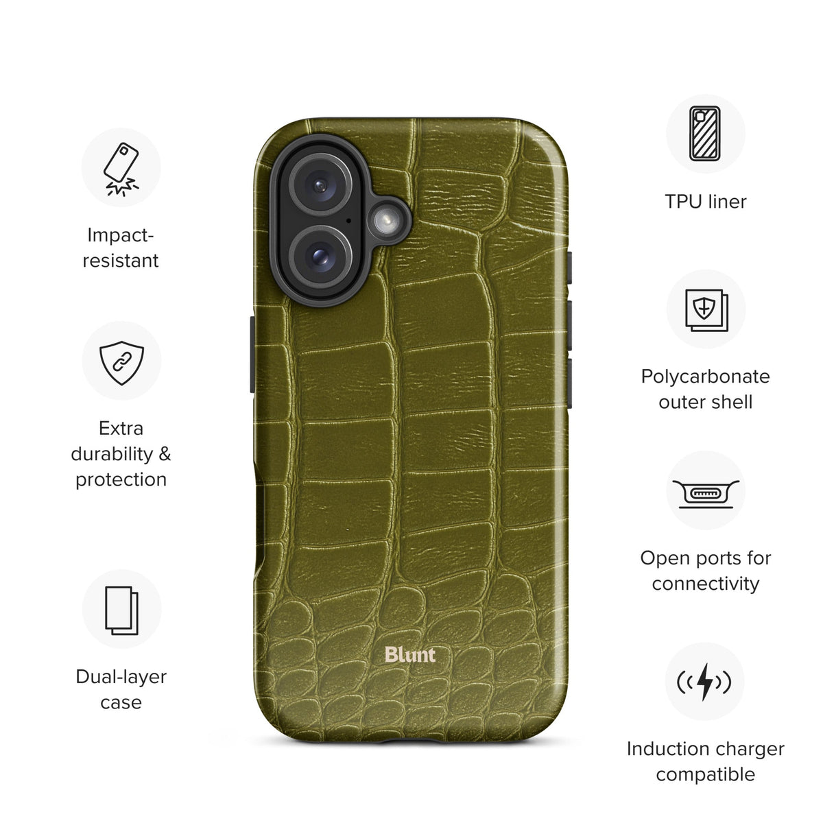 Olive Croc iPhone Case