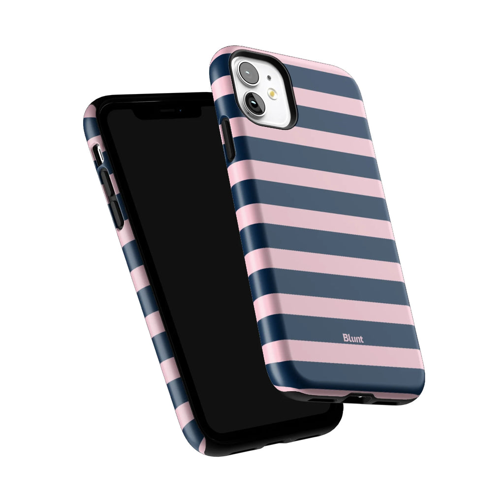 Blueberry Blush Stripe iPhone Case