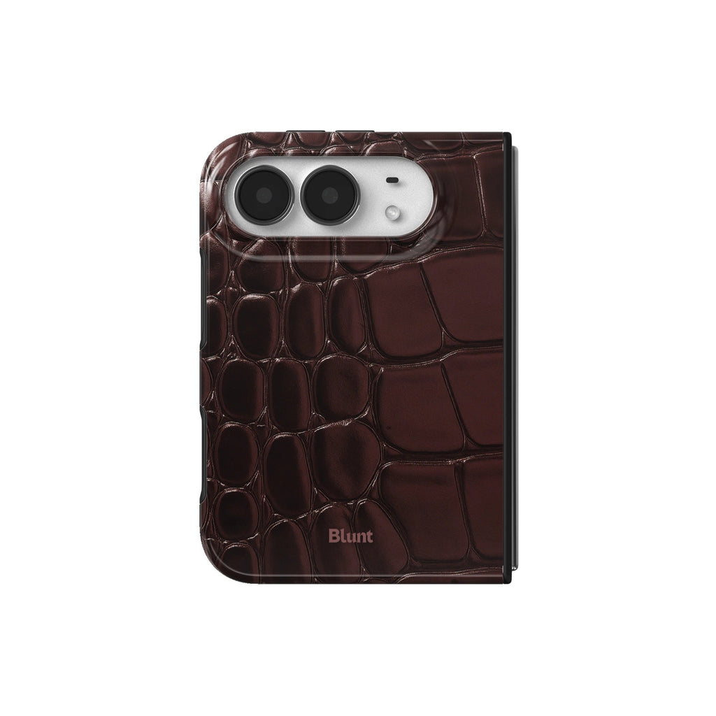 Oxblood Croc iPhone Case