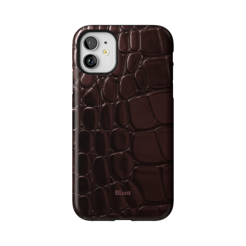 Oxblood Croc iPhone Case