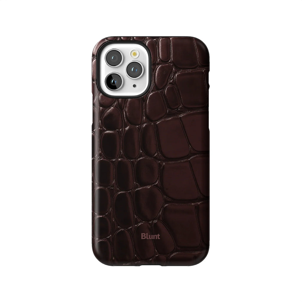 Oxblood Croc iPhone Case