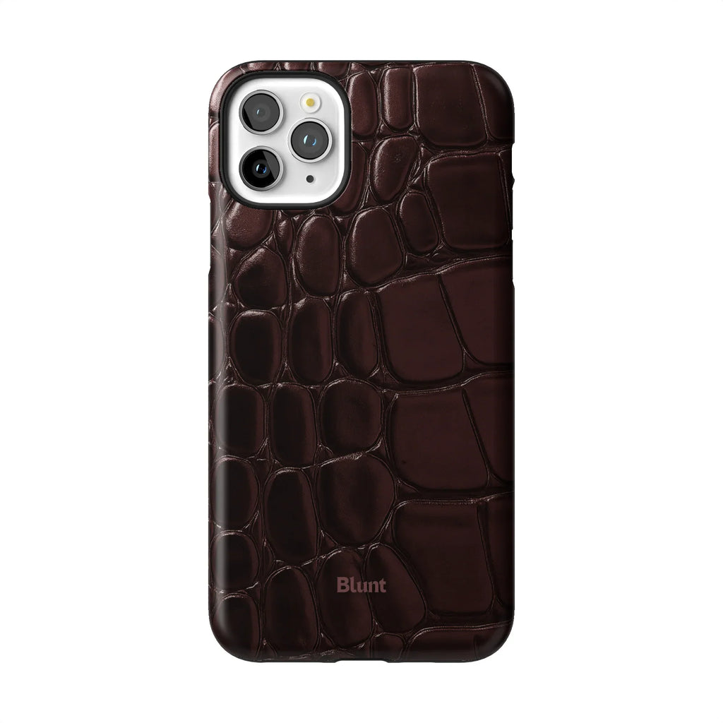 Oxblood Croc iPhone Case