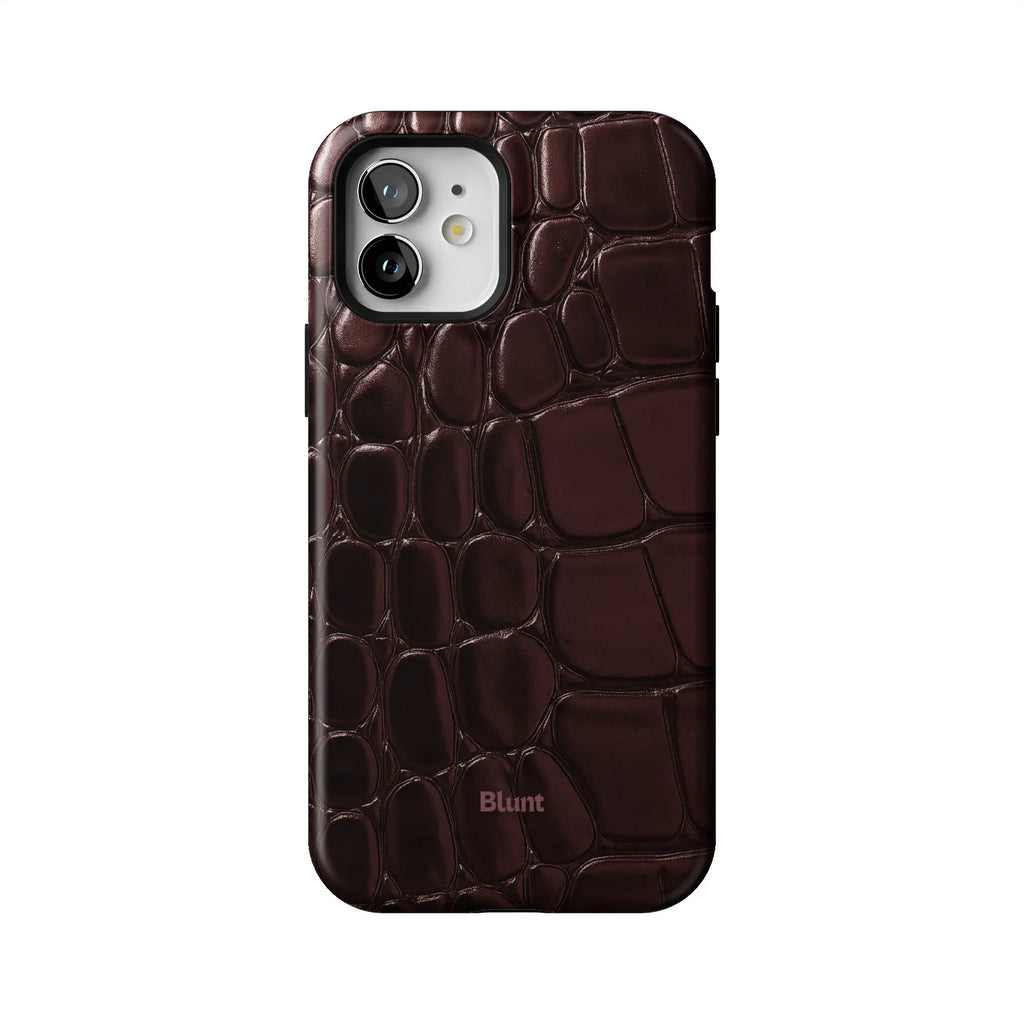 Oxblood Croc iPhone Case