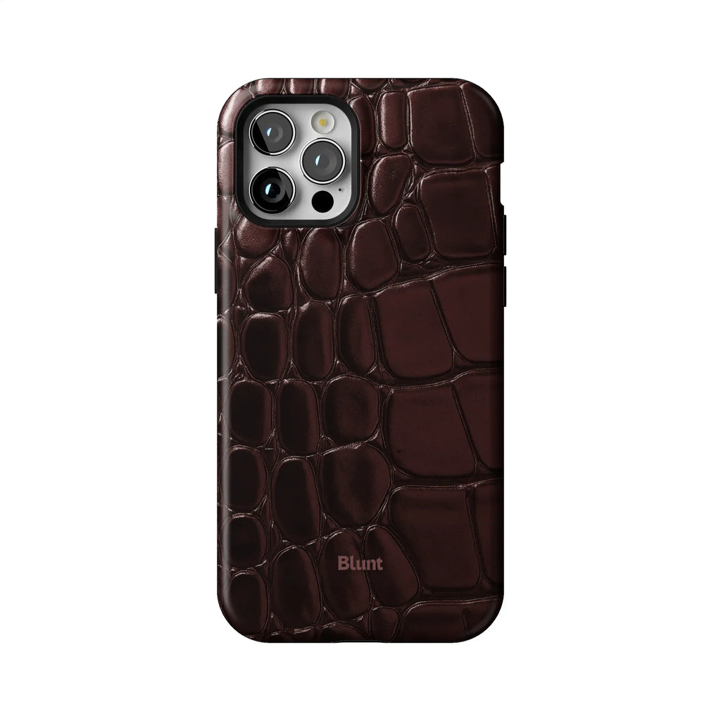 Oxblood Croc iPhone Case