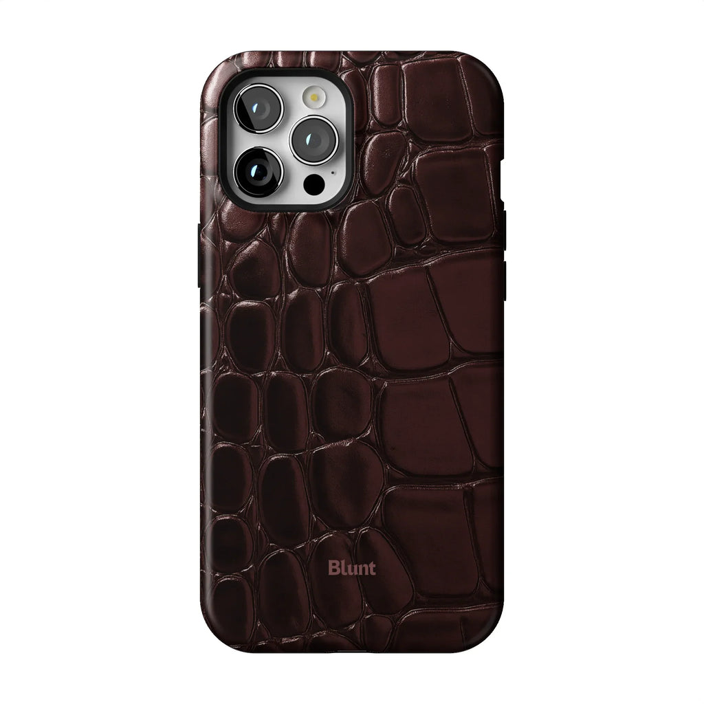 Oxblood Croc iPhone Case