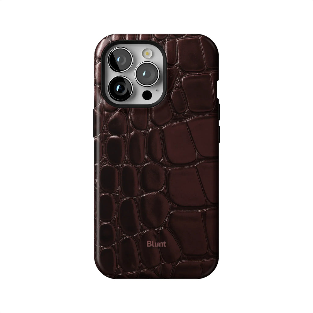 Oxblood Croc iPhone Case