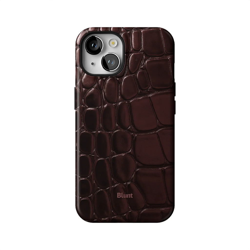 Oxblood Croc iPhone Case