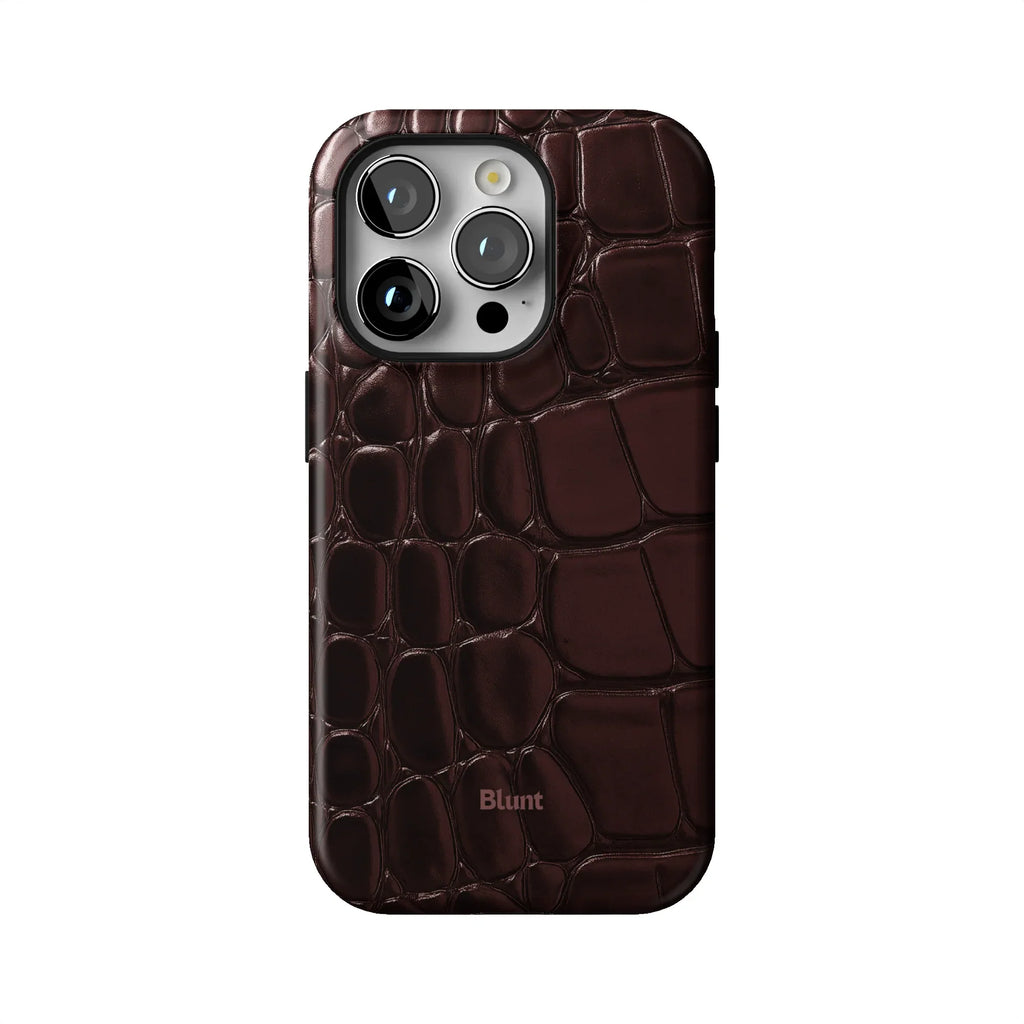 Oxblood Croc iPhone Case