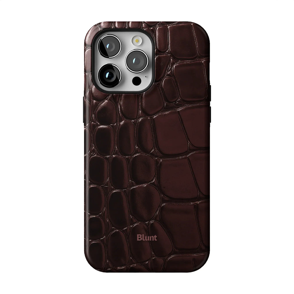 Oxblood Croc iPhone Case