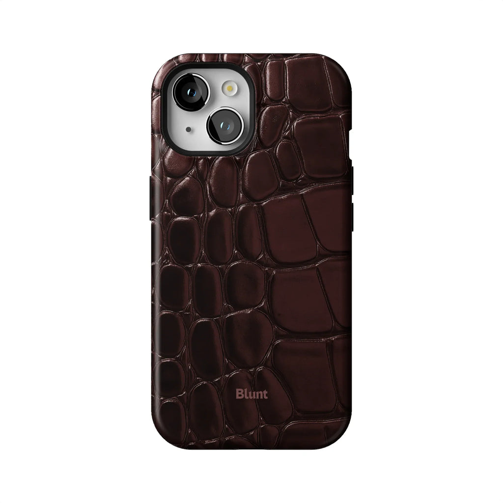 Oxblood Croc iPhone Case