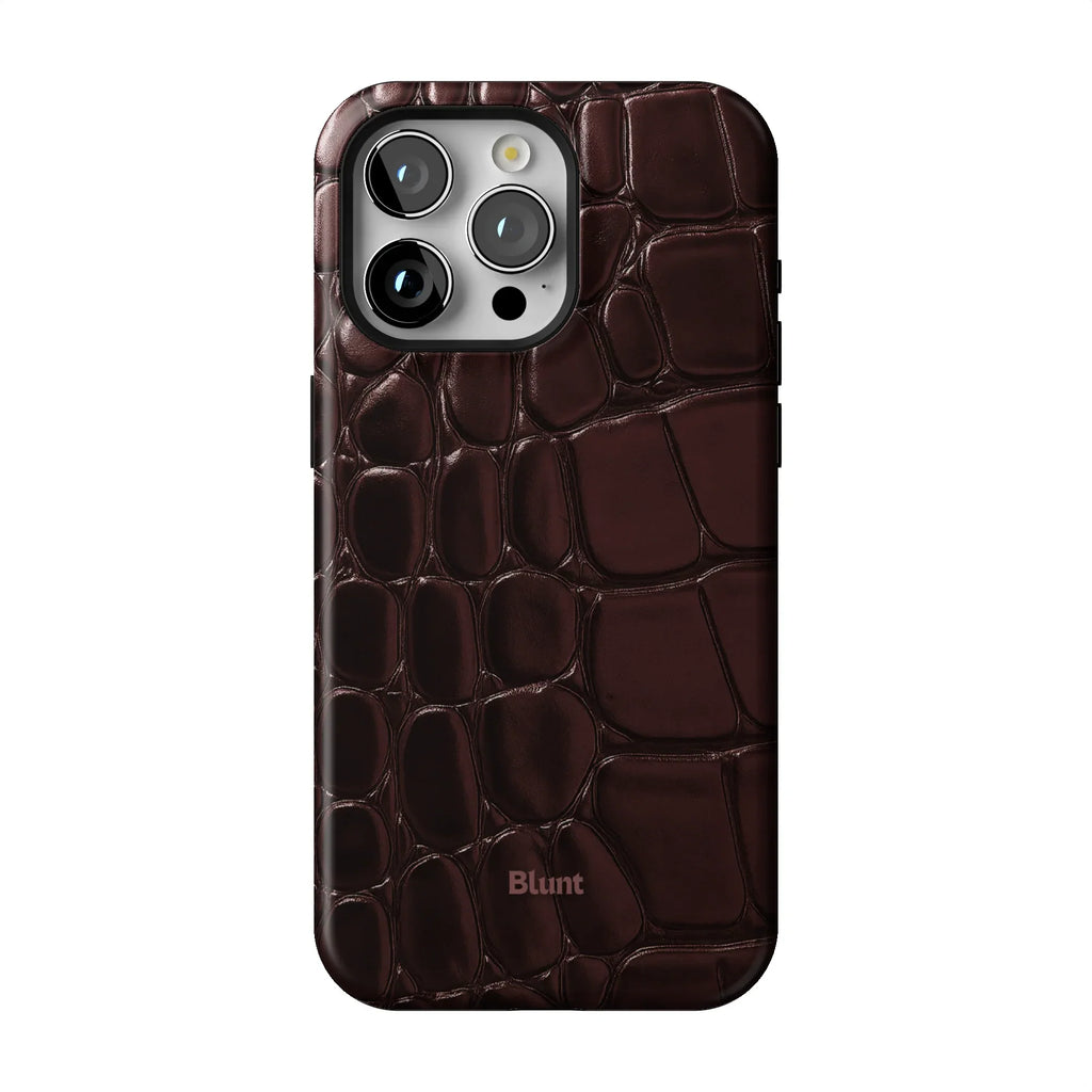 Oxblood Croc iPhone Case