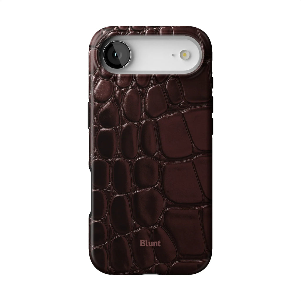 Oxblood Croc iPhone Case