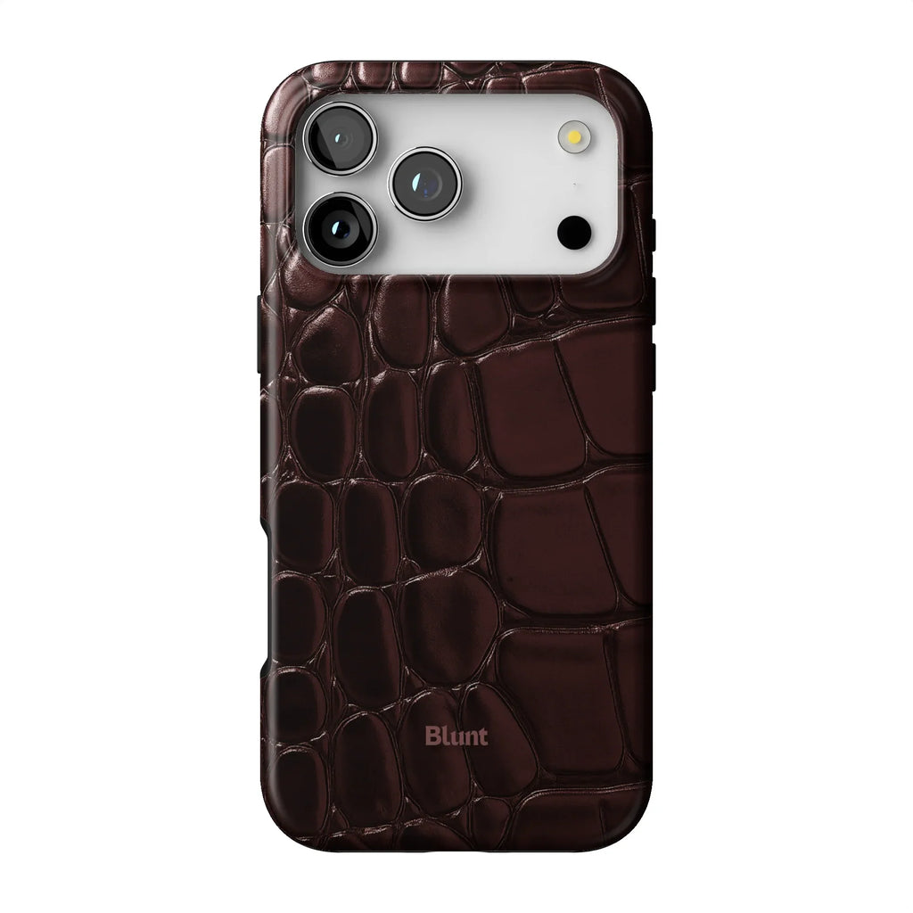 Oxblood Croc iPhone Case