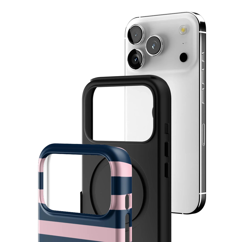 Blueberry Blush Stripe iPhone Case