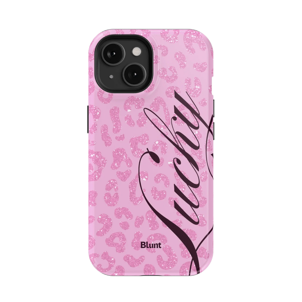 Pink Cheetah Lucky iPhone Case