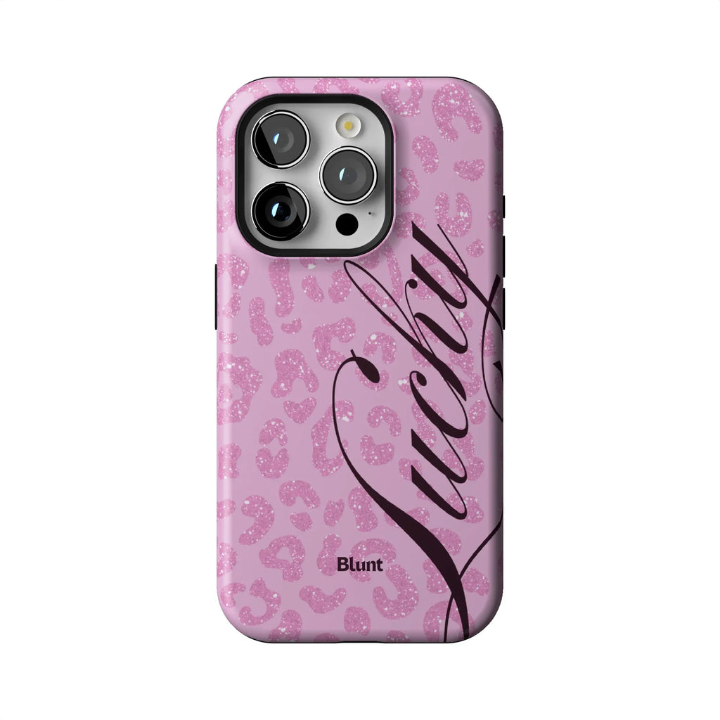Pink Cheetah Lucky iPhone Case
