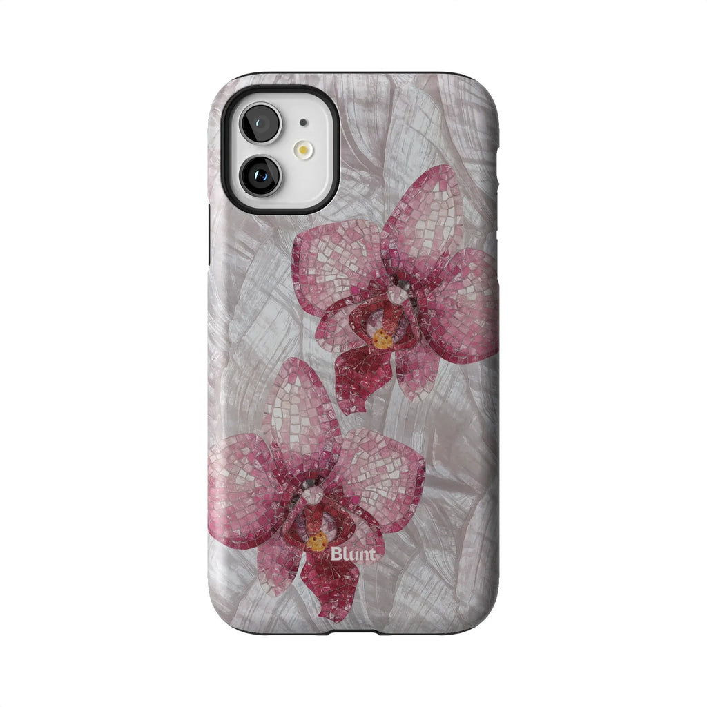 Pink Mosaic Orchids iPhone Case