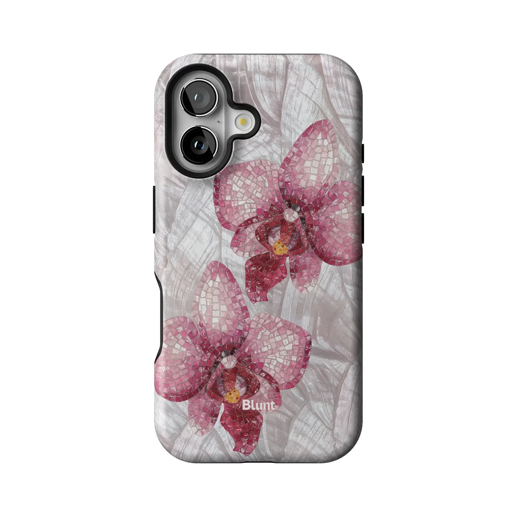 Pink Mosaic Orchids iPhone Case