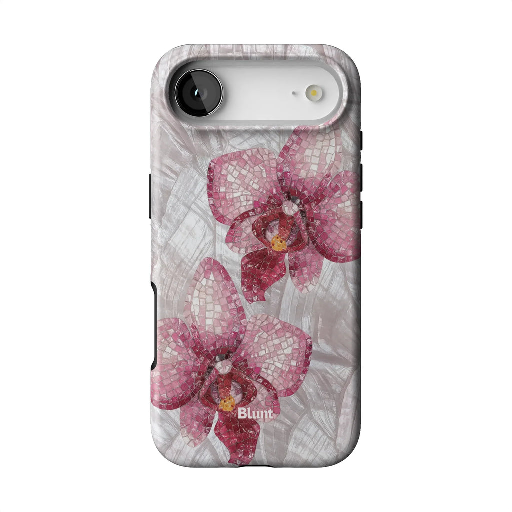 Pink Mosaic Orchids iPhone Case