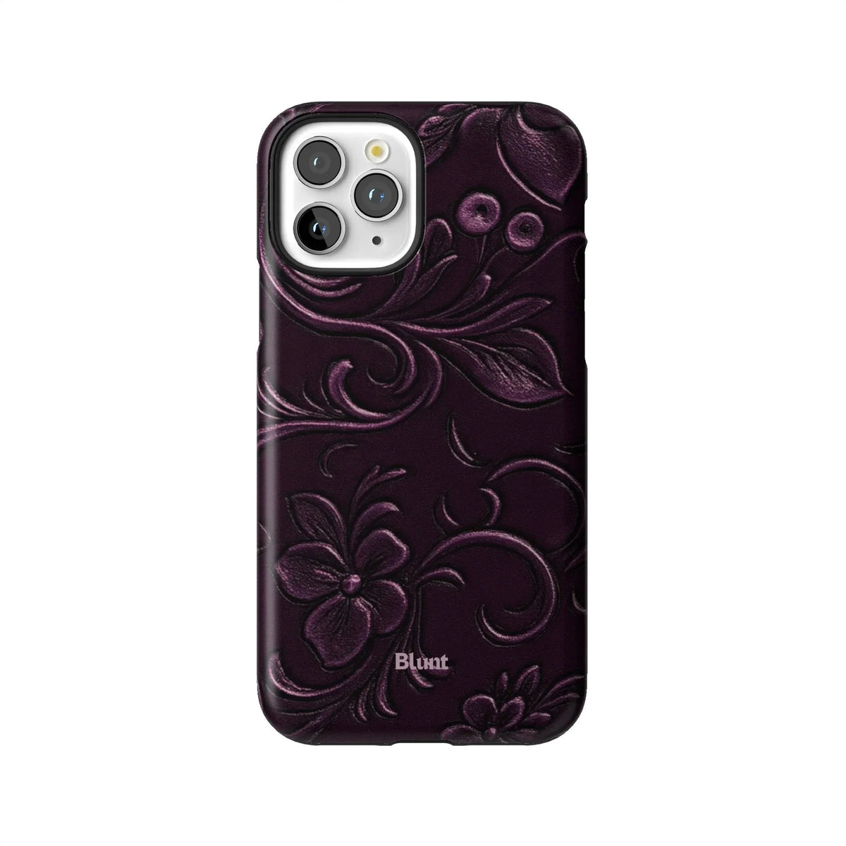 Plum Tooled Leather iPhone Case